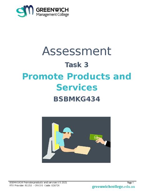 Assessment Task Bsbmkg Docx Assessment Task Promote