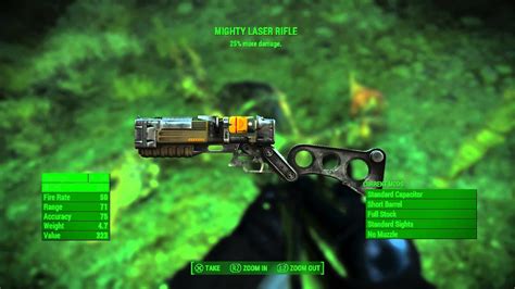 Fallout 4 Mighty Laser Rifle Via Legendary Radscorpion Info Statistics Demonstration