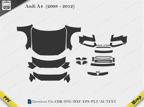 Audi A4 2008 2012 Car Ppf Cutting Template Armobileskin