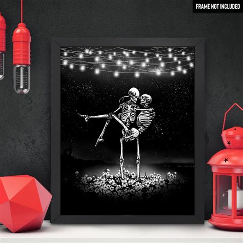 Always Art Print Skeleton Lovers Romantic Dark Art Etsy