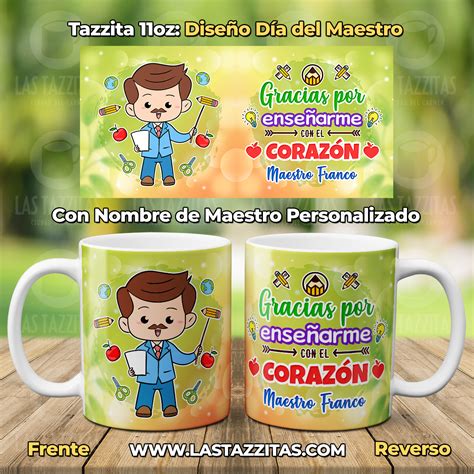 Taza D A Del Maestro Con Nombre Y Foto Oz Cer Mica Artofit