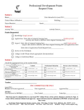 Fillable Online PDC Points Request Form Fax Email Print PdfFiller