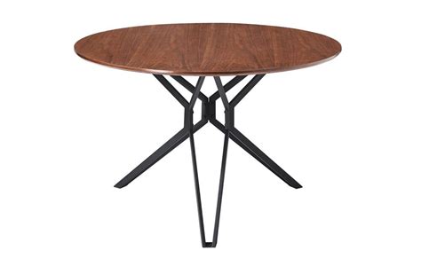 Обеденный стол круглый коричневый орех DT-62walnut/black(d120) - купить ...