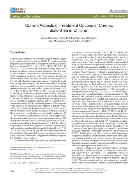 (PDF) Current Aspects of Treatment Options of Chronic Sialorrhea in ...