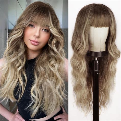 Amazon Cisyia Blonde Wigs With Bangs Ombre Blonde Wig For Women