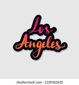 Handwritten Lettering Typography Los Angeles Drawn Stock Vector