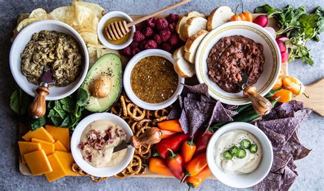 Game Day Snack Board With 5 Kinds Of Dips The Table By Harry And David