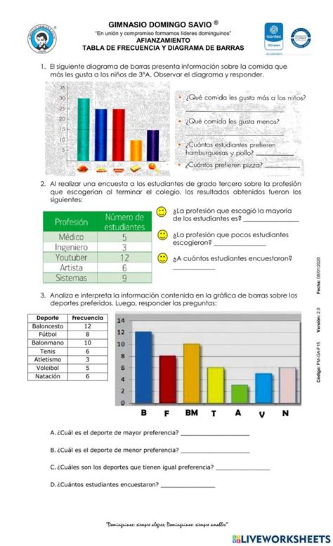 Diagrama De Barras Y Tabla De Frecuencia