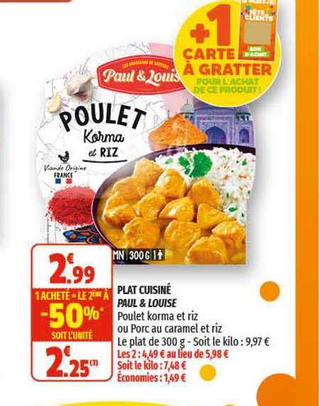 Promo Plat Cuisin Paul Louise Chez Coccinelle Supermarch