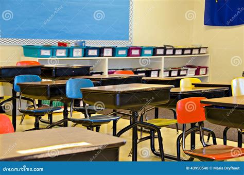 Colorful School Desks Stock Photo - Image: 43950540