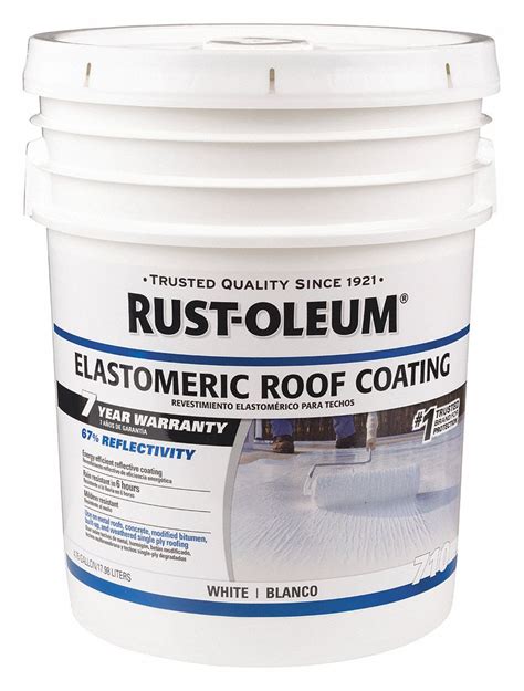 RUST OLEUM Elastomeric Roof Coating 4 75 Gal White 55ER50 301994