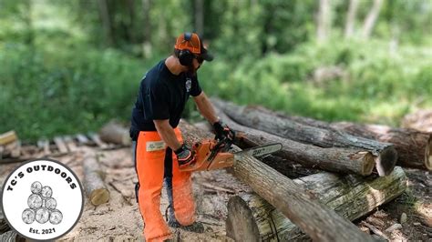 Echo Cs Cutting Firewood Timed Face Cord Firewood Youtube