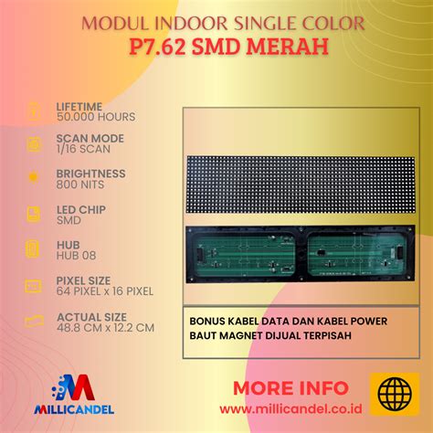 PANEL MODUL P7 62 MERAH MATRIX INDOOR MILLICANDEL