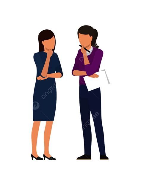 Discussion Women Clipart Vector Two Women Discussing Business Plan