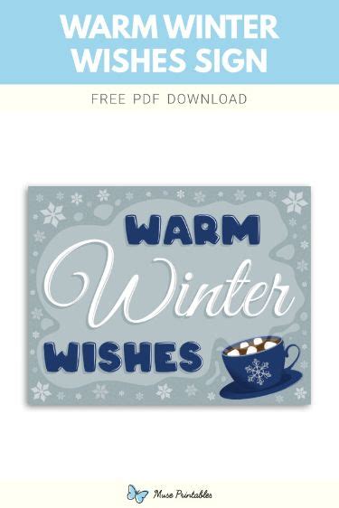 Printable Warm Winter Wishes Sign Template