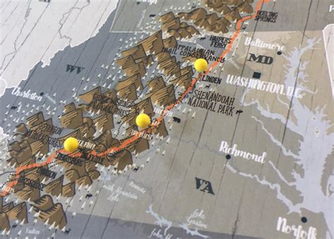 Appalachian Trail, Appalachian Trail Map, Push Pin Map, Push Pin Canvas ...