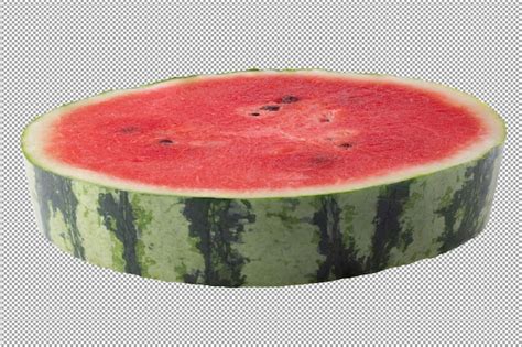 Premium Psd Whole And Half Watermelon Isolated On A Transparent