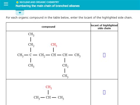 Solved O NUCLEAR AND ORGANIC CHEMISTRY Numbering The Main Chegg