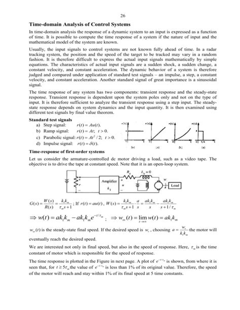 Time Domain Analysis Of Control Systems