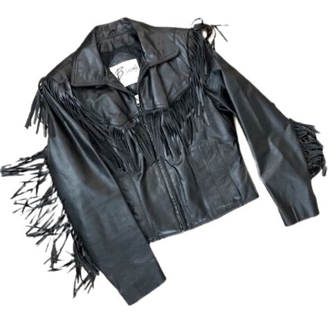 Bermans Jackets And Coats 7s Vintage Leather Jacket W Leather Fringe