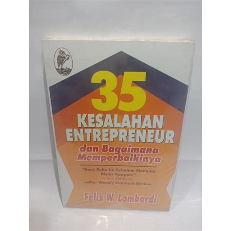 Jual Buku 35 Kesalahan Entrepreneur Dan Bagaimana Memperbaikinya