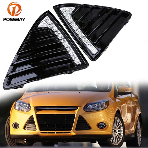 Possbay Front Bumper Grills Driving Light For Ford Focus Sedanhatchbackturnierdyb 2011 2014