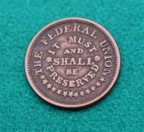 Civil War Token Army And Navy The Federal Union It Must And Shall Be