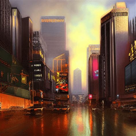 Cyberpunk Downtown Los Angeles Scene By Rembrandt · Creative Fabrica