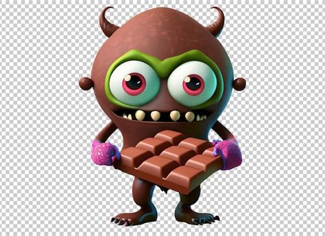 Premium Psd 3d Chocolate Monster