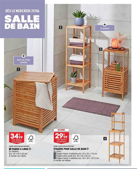 Promo Panier à Linge Home Création Bathroom étagère Pour Salle De Bain