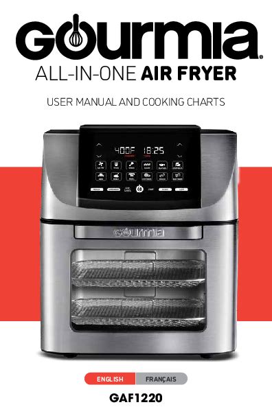 Gourmia Gaf1220 All In One Air Fryer User Manual