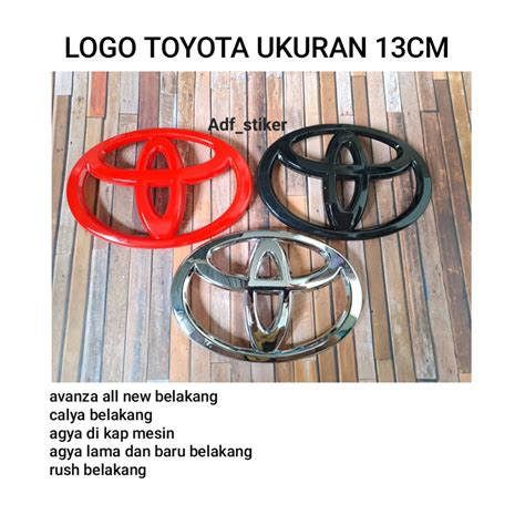 Jual Emblem Logo Toyota Calya Agya Avanza Rush Ukuran Cm Logo