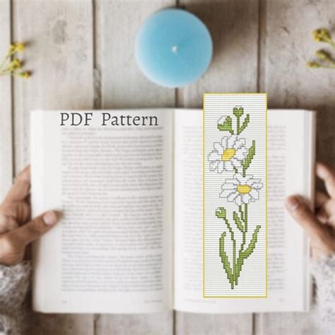 Sunflower Bookmark Cross Stitch Pattern Floral Bookmarks Etsy