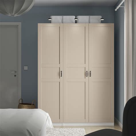 PAX / FLISBERGET wardrobe combination, white/light beige, 150x60x201 cm ...