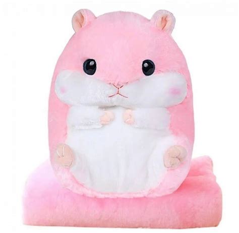 Мягкая игрушка Хомяк 3 в 1 с пледом BabySweet 170см розовый – фото ...