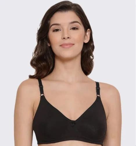 Plain Black Color Cotton Ladies Non Padded Encircle Bra At Best Price