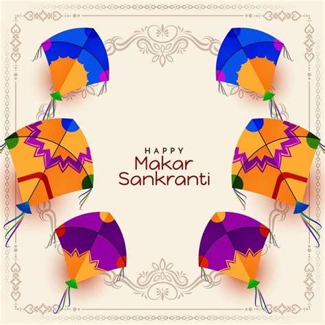 Feliz Makar Sankranti Tarjeta De Felicitaci N Del Festival Tradicional