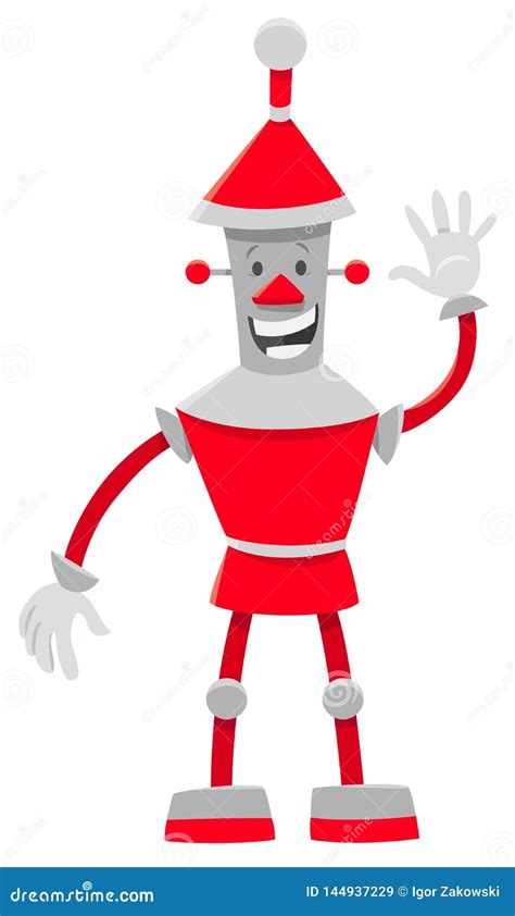 Red Robot Cartoon Comic Character Stock Vector - Illustration of flat, artificial: 144937229