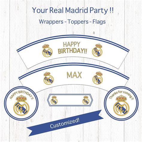 Real Madrid Birthday Party Bundle Kit Set Real Madrid Etsy España