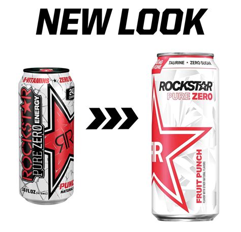 Rockstar Pure Zero Energy Drink Fruit Punch Sugar With Caffeine