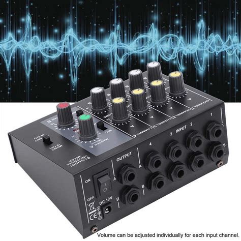 Mixer de áudio 8 canais de entrada mono estéreo console de mixagem de