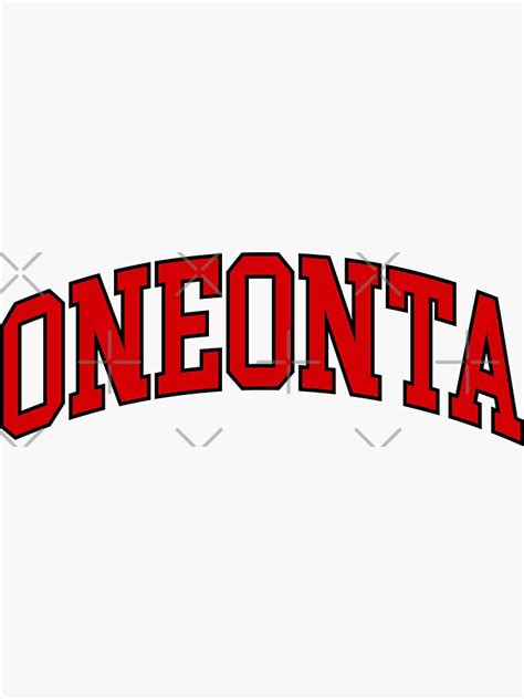 Oneonta College Font Curved Sticker For Sale By Scollegestuff