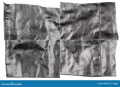 Collection Of Black Leather Textures Stock Image Image Of Leather