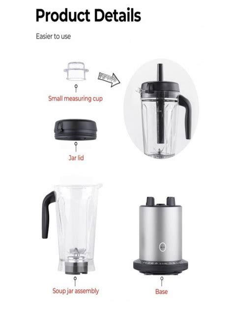 Sboly 1500W Smoothie Maker High Power Blender with 10 Speeds Cold Press ...