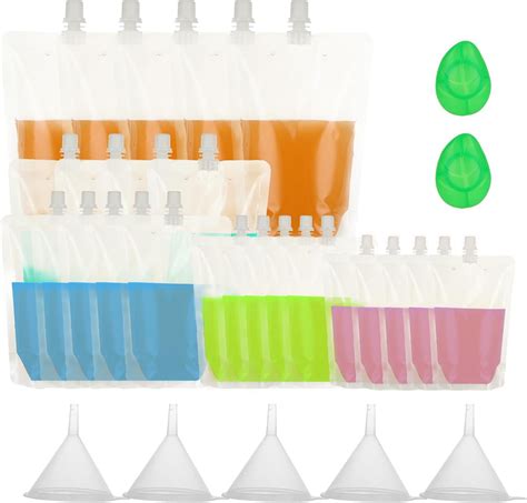 Senenqu Pack Drink Pouches For Festivals Reusable Clear Drink