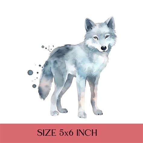 Watercolor Wolf Clipart Bundle Watercolor Clipart Digital Download
