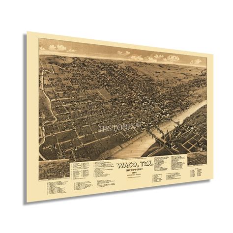 Buy Historix Vintage 1886 Waco Texas 24x36 Inch Of Waco Mclennan