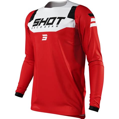 Maillot Cross CONTACT CHASE SHOT Blanc Rouge MAXXESS FR Maillot Cross