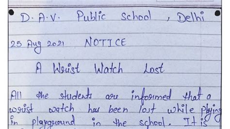 Notice For Wrist Watch Lost Ll Notice On Lost Wrist Watch Ll Mathur