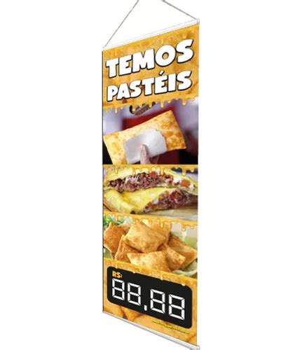 Placa Faixa Banner Temos Pasteis X Cm Pre O Editavel Mercadolivre